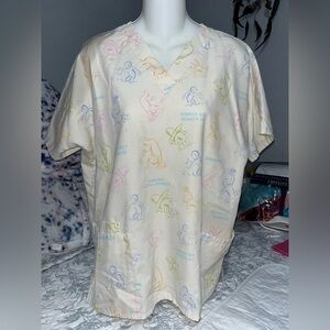 Vintage style Curious George Scrub Top